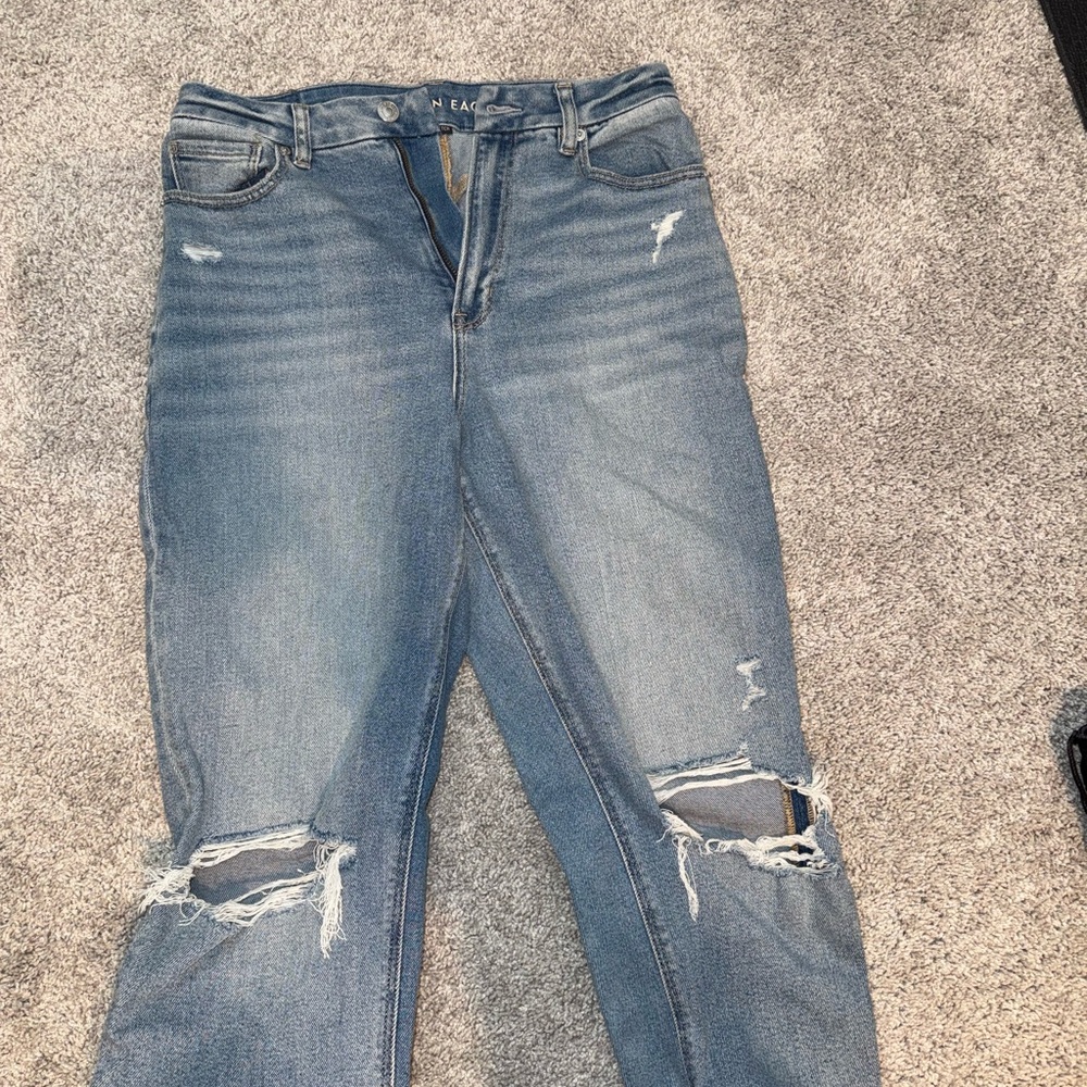 American Eagle Outfitters Light Blue Distressed Boyfriend Jeans